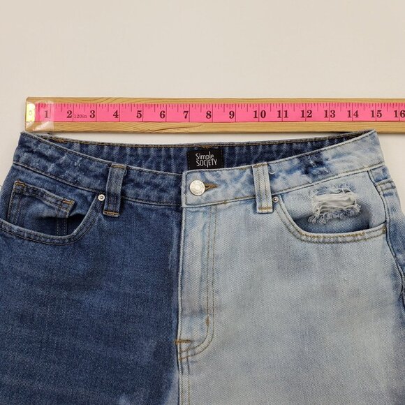 Simple Society Womens High-Waisted Half Bleached Boyfriend Jeans Size 11/30 - Picture 9 of 12